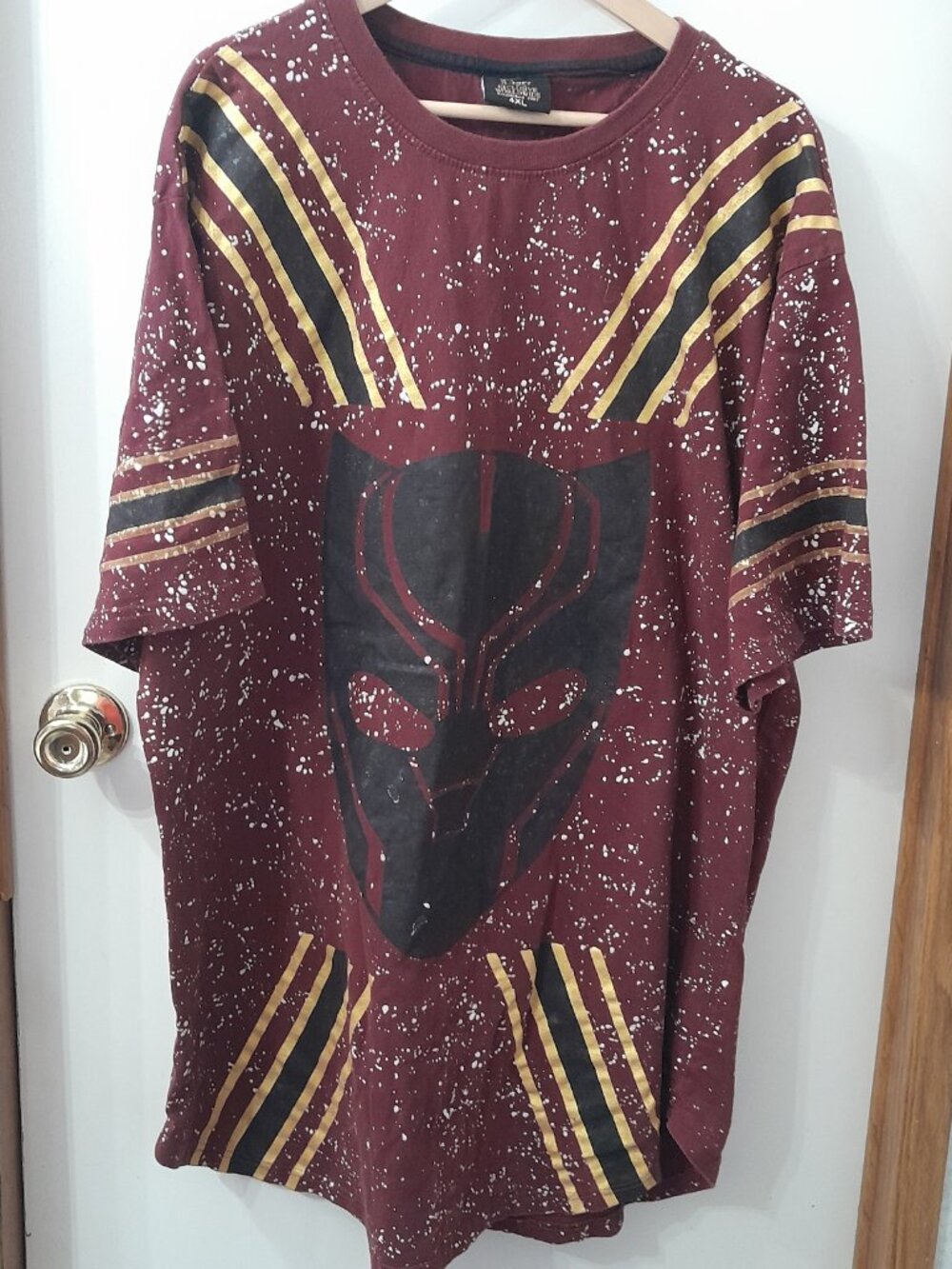Black Panther Exclusive Worldwide T-shirt Marvel Distressed Splatter Men's 4X